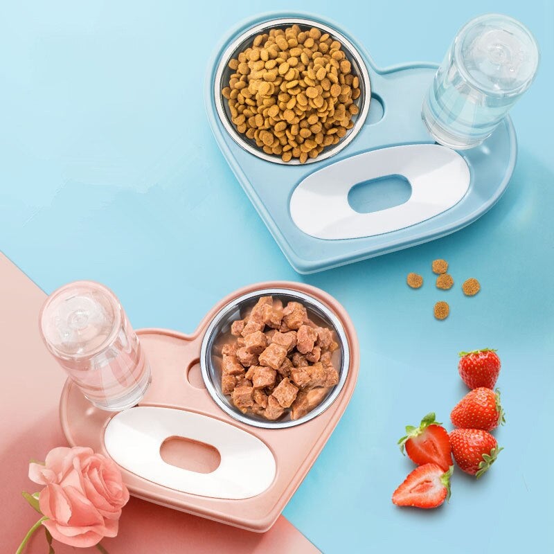 2-in-1 Dog & Cat Feeder Station