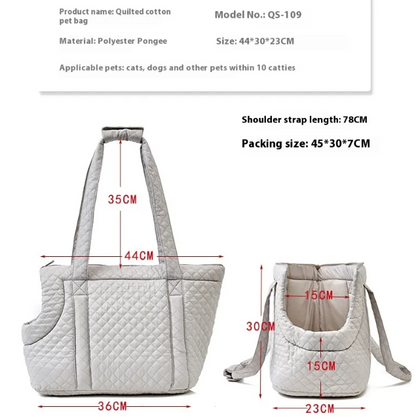 Quilted Korean-Style Pet Travel Bag